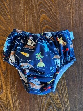 Kids Reusable Swim Diaper - Navy Pirate & Sea Print
